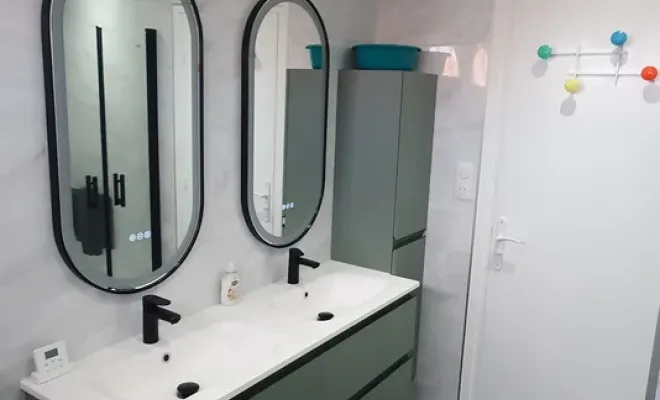 Présentation d'une salle de bain réalisée par Dom Habitat Rénov' à Clermont-Ferrand, Clermont-Ferrand, DOME HABITAT RÉNOV